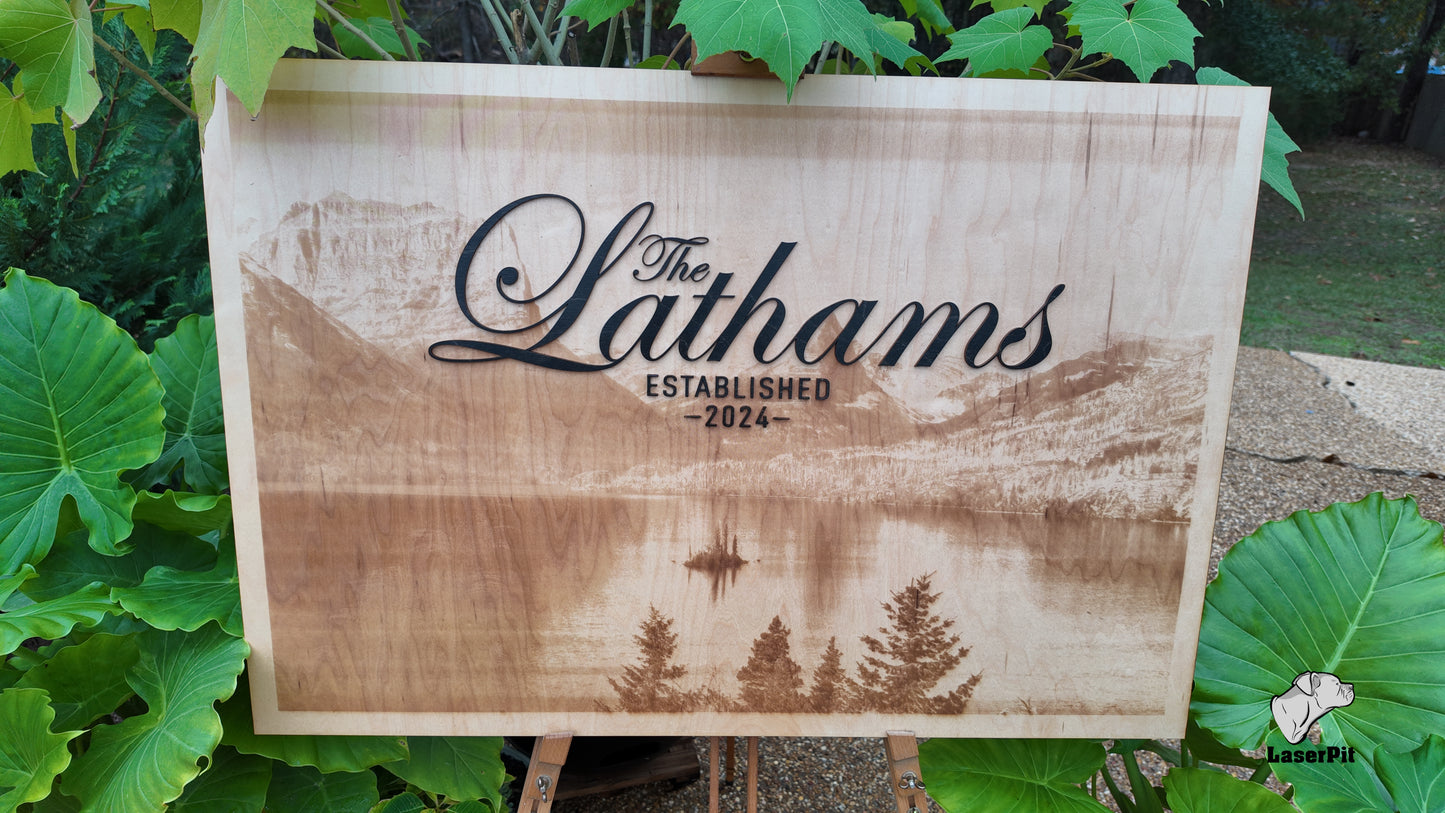 Custom Engraved Wedding Sign | Personalized Birch Wood Decor | Two-Layered Design for Reception or Gift