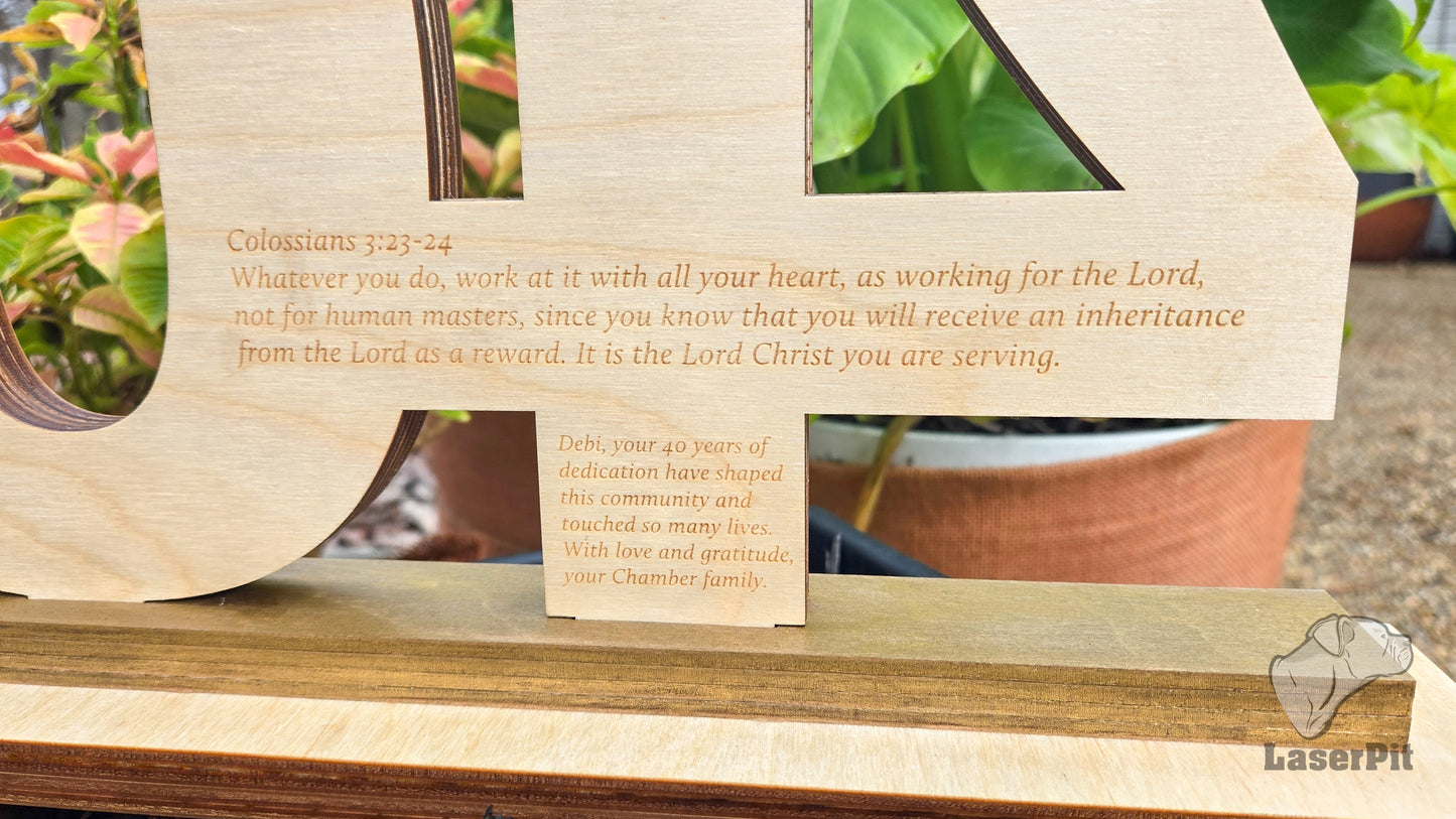 Cascading Number Award with Notes on Back