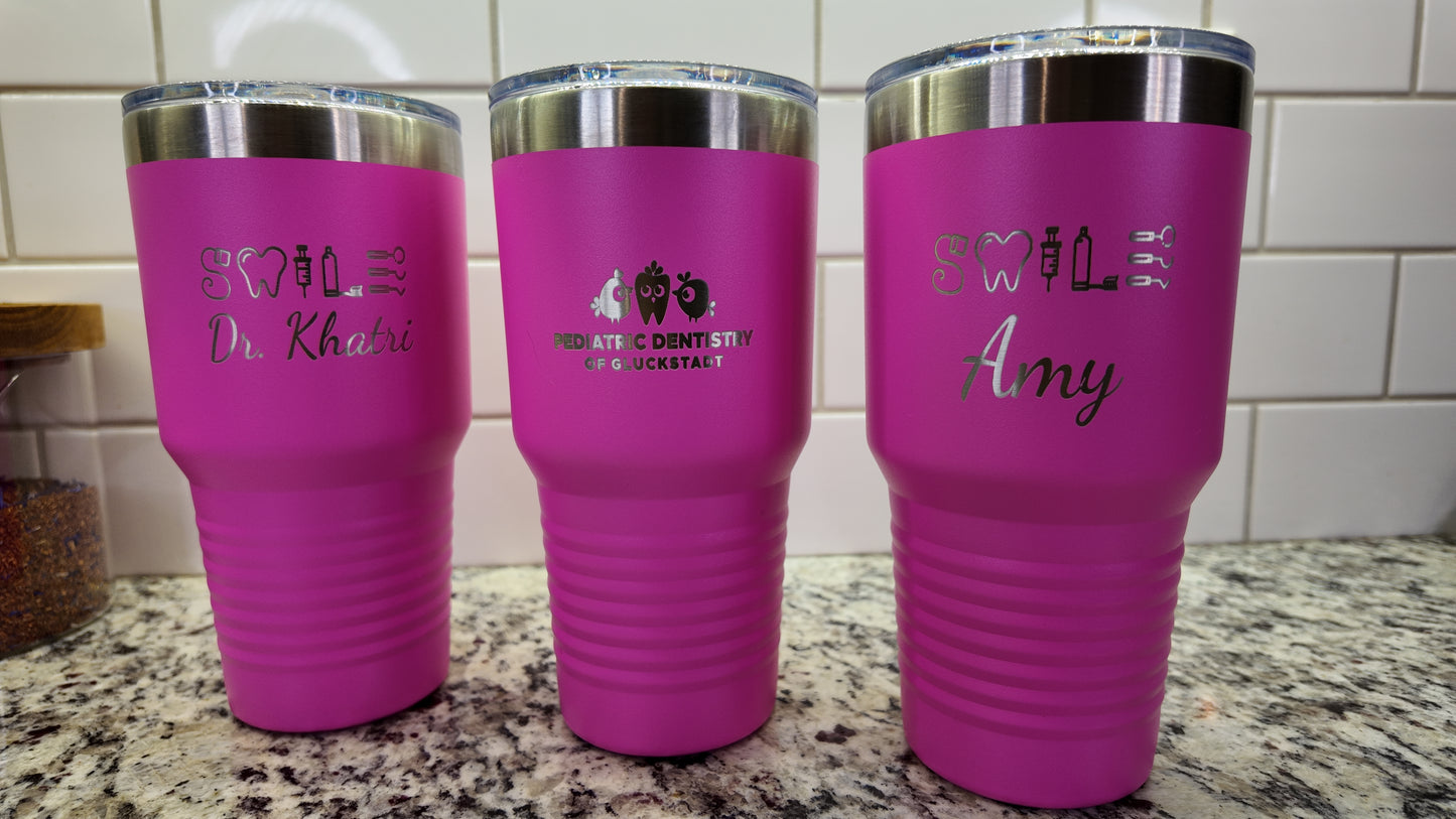 Personalized Initials Engraved Tumbler Stainless Steel 20oz with Lid