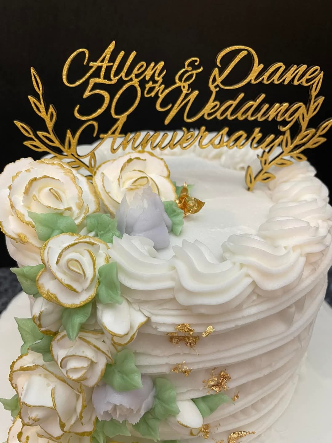 Personalized Cake Topper with Gold Glitter