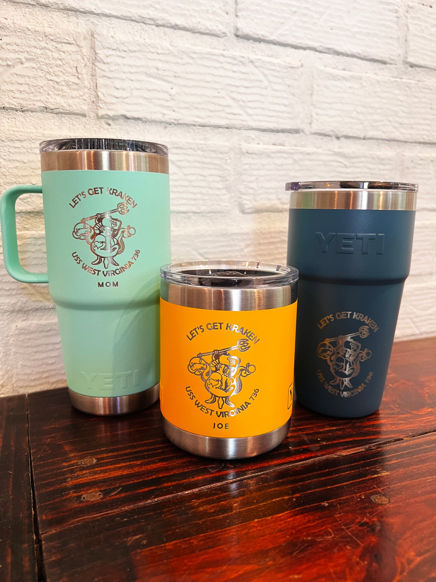 Personalized Initials Engraved Skinny Tumbler Stainless Steel 22oz with Lid