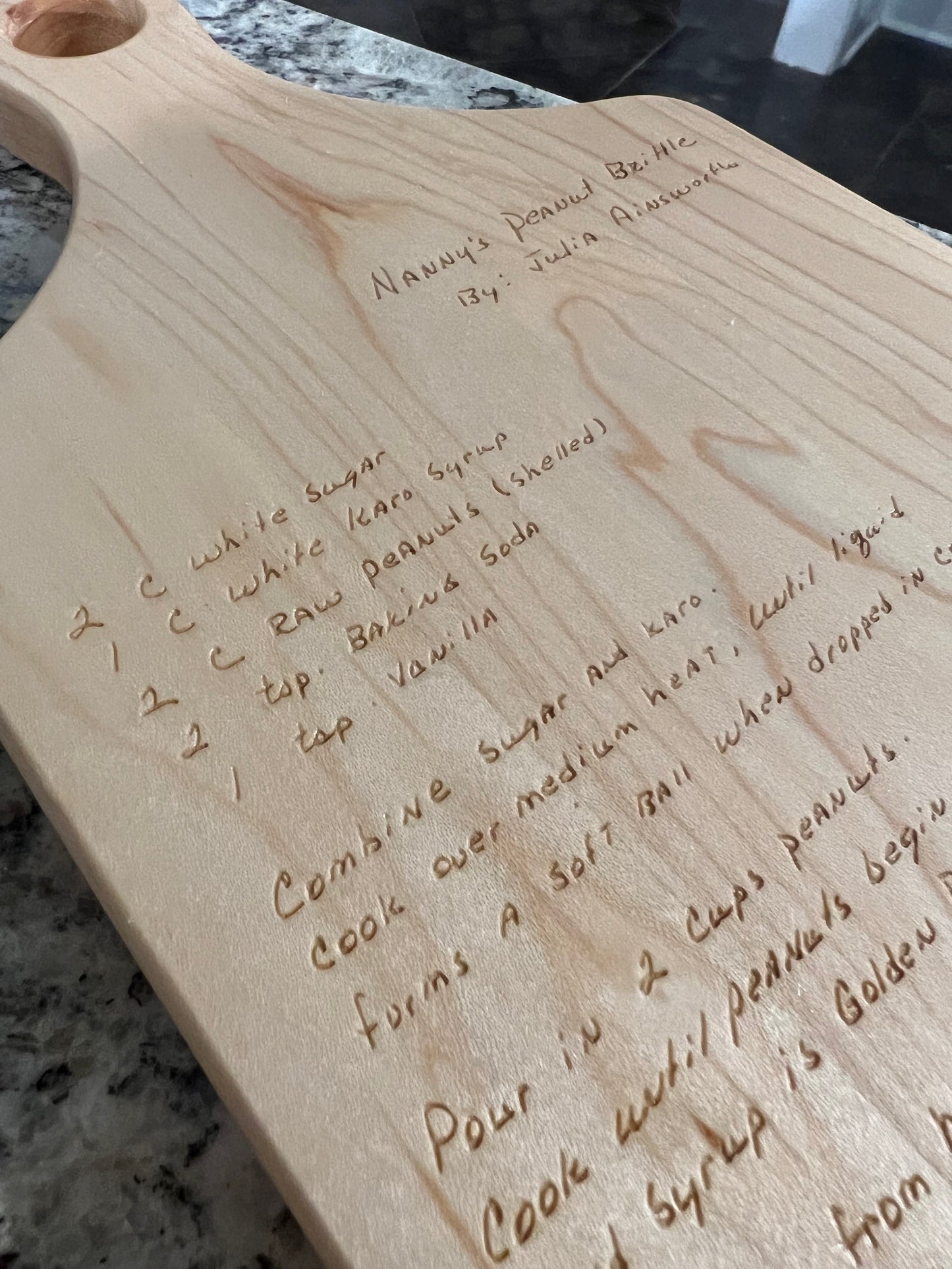 Recipe Maple Cutting Board