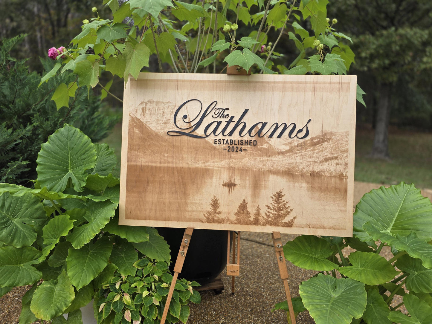 Custom Laser Engraved Wedding Sign | Personalized Birch Wood Decor | Two-Layered Design for Reception or Gift