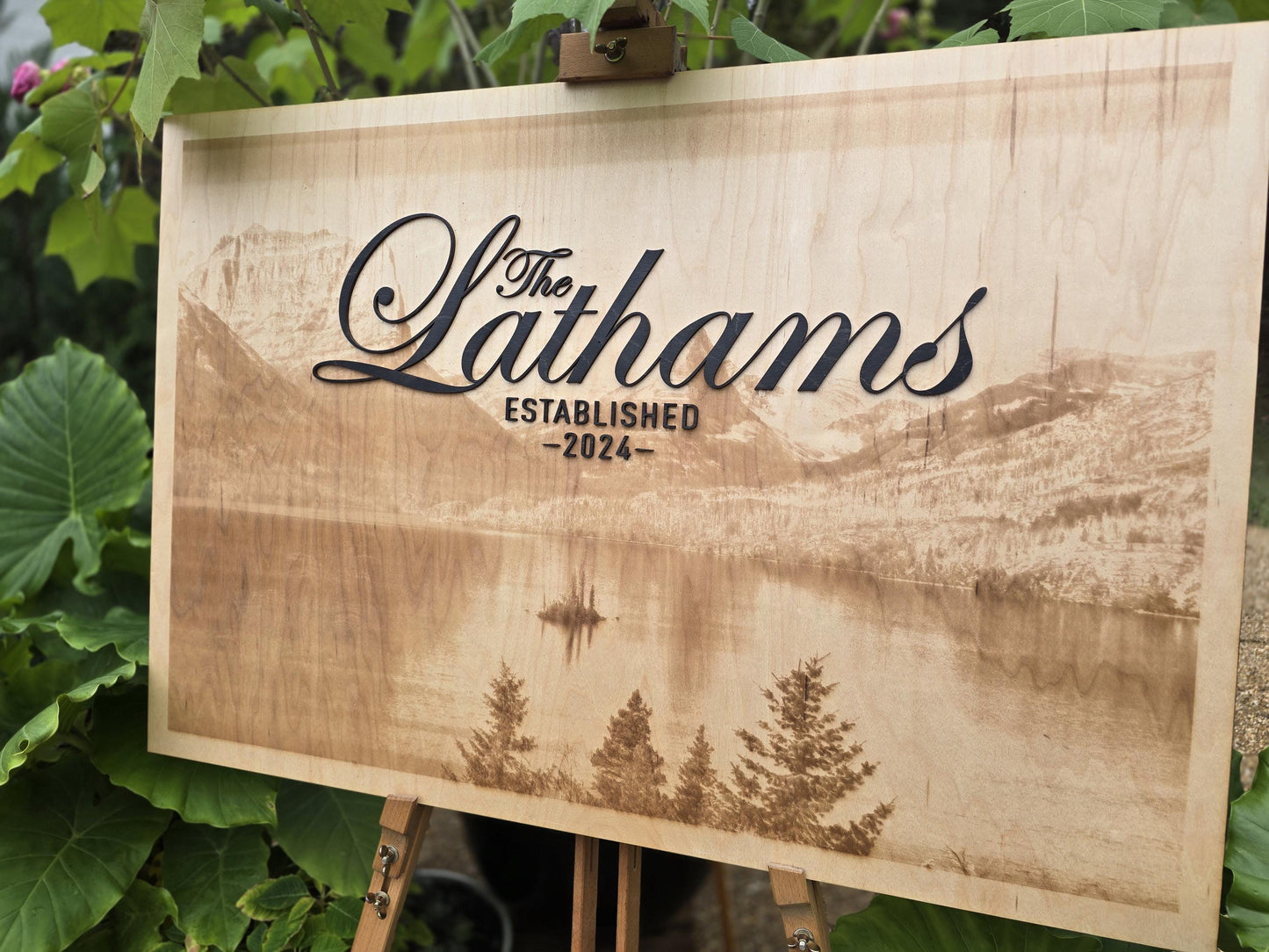 Custom Laser Engraved Wedding Sign | Personalized Birch Wood Decor | Two-Layered Design for Reception or Gift
