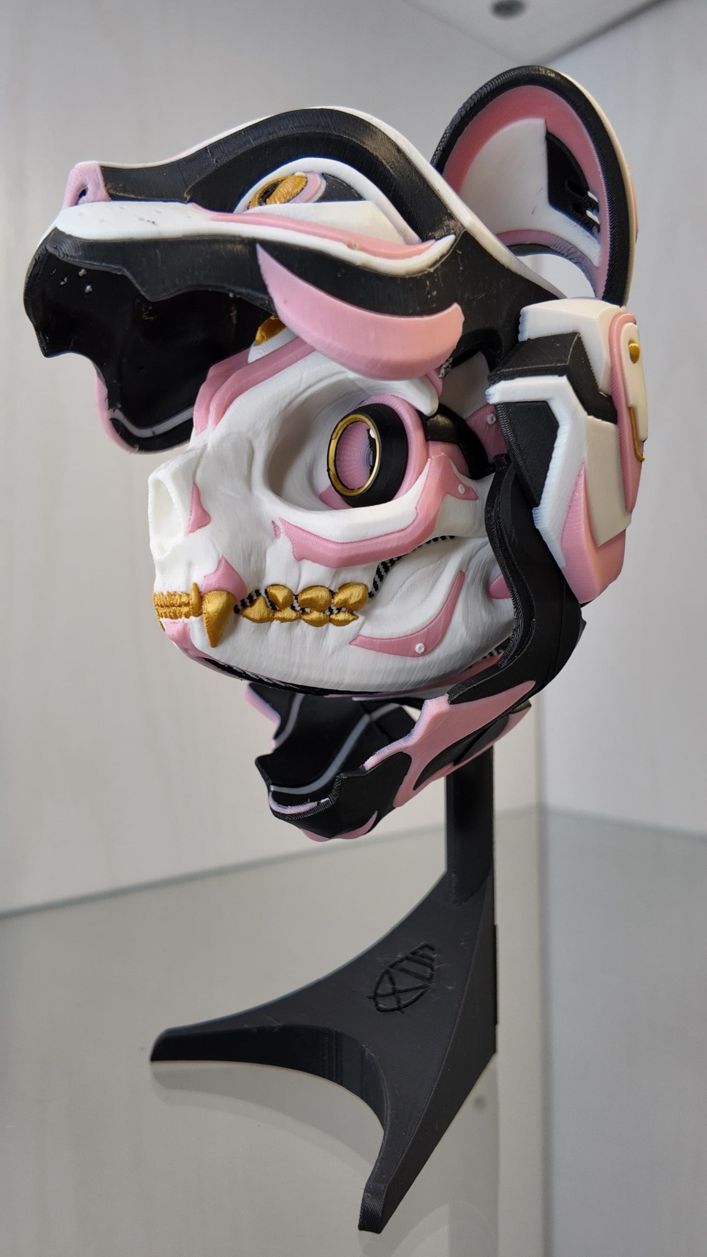 Exclusive Cat Bot Head | Green & Copper Articulating Print | Wall or Desk Mounted | Kitty Robot Gift Idea Catbot Mask Helmet Pipe Cox Skull