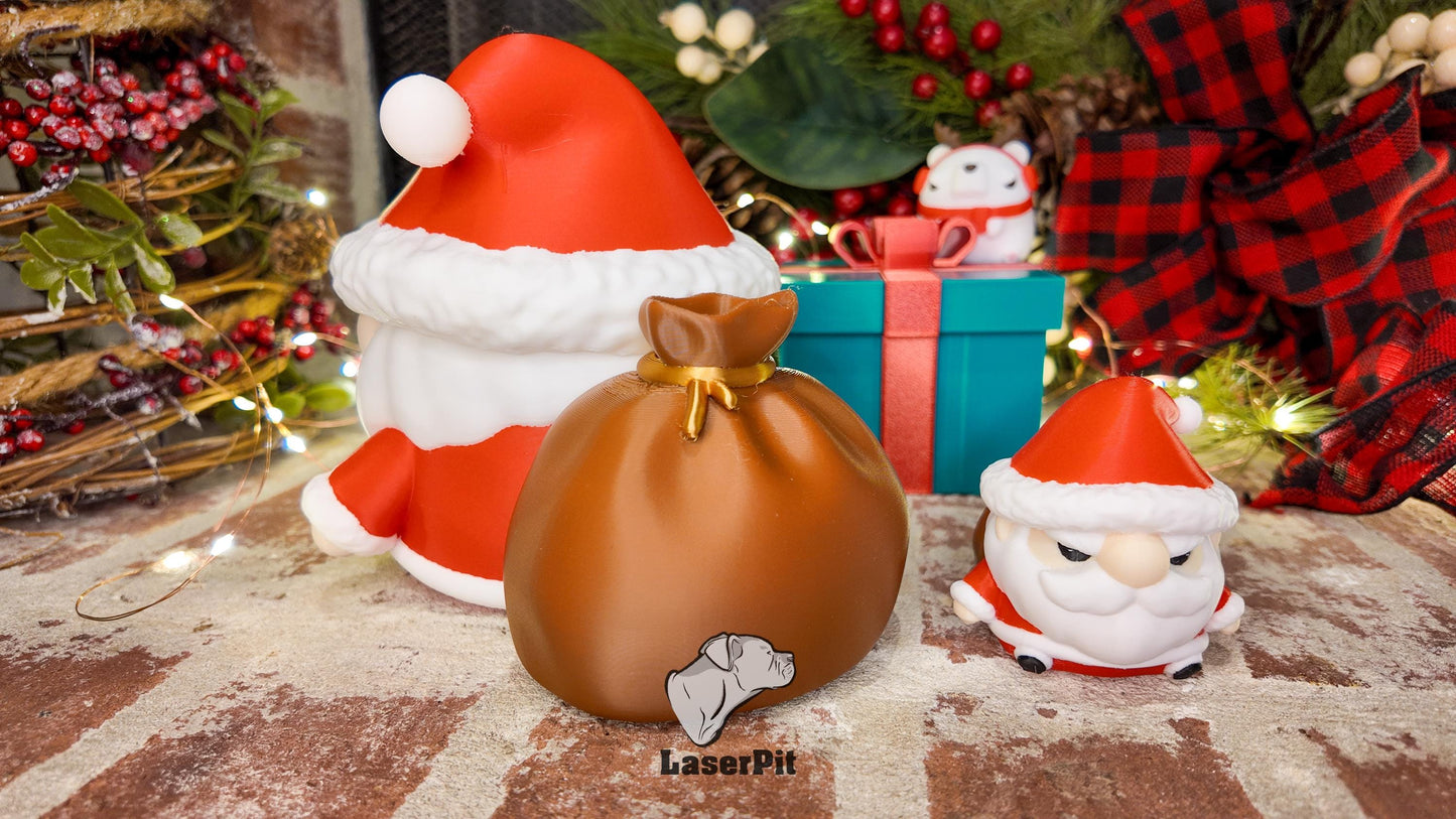 Christmas Grumpy Santa Figurine – Perfect for Collectors or Holiday Decor | Grumpii Print Gift Xmas Merry Christmas