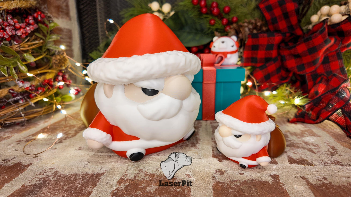 Christmas Grumpy Santa Figurine – Perfect for Collectors or Holiday Decor | Grumpii Print Gift Xmas Merry Christmas