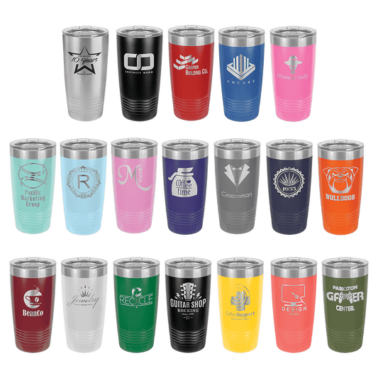 Personalized Initials Engraved Tumbler Stainless Steel 20oz with Lid