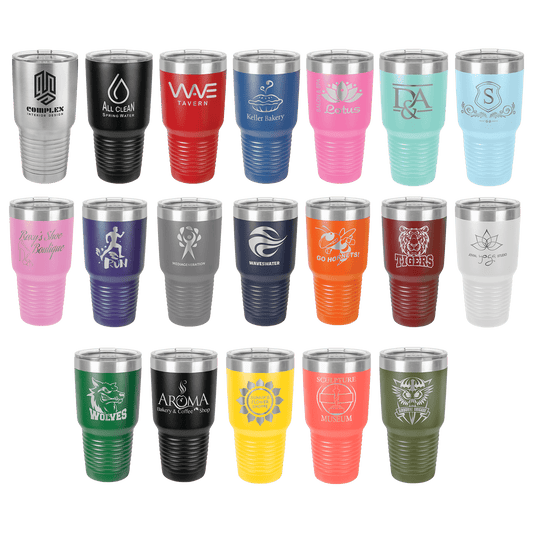 Personalized Initials Engraved Tumbler Stainless Steel 30oz with Lid