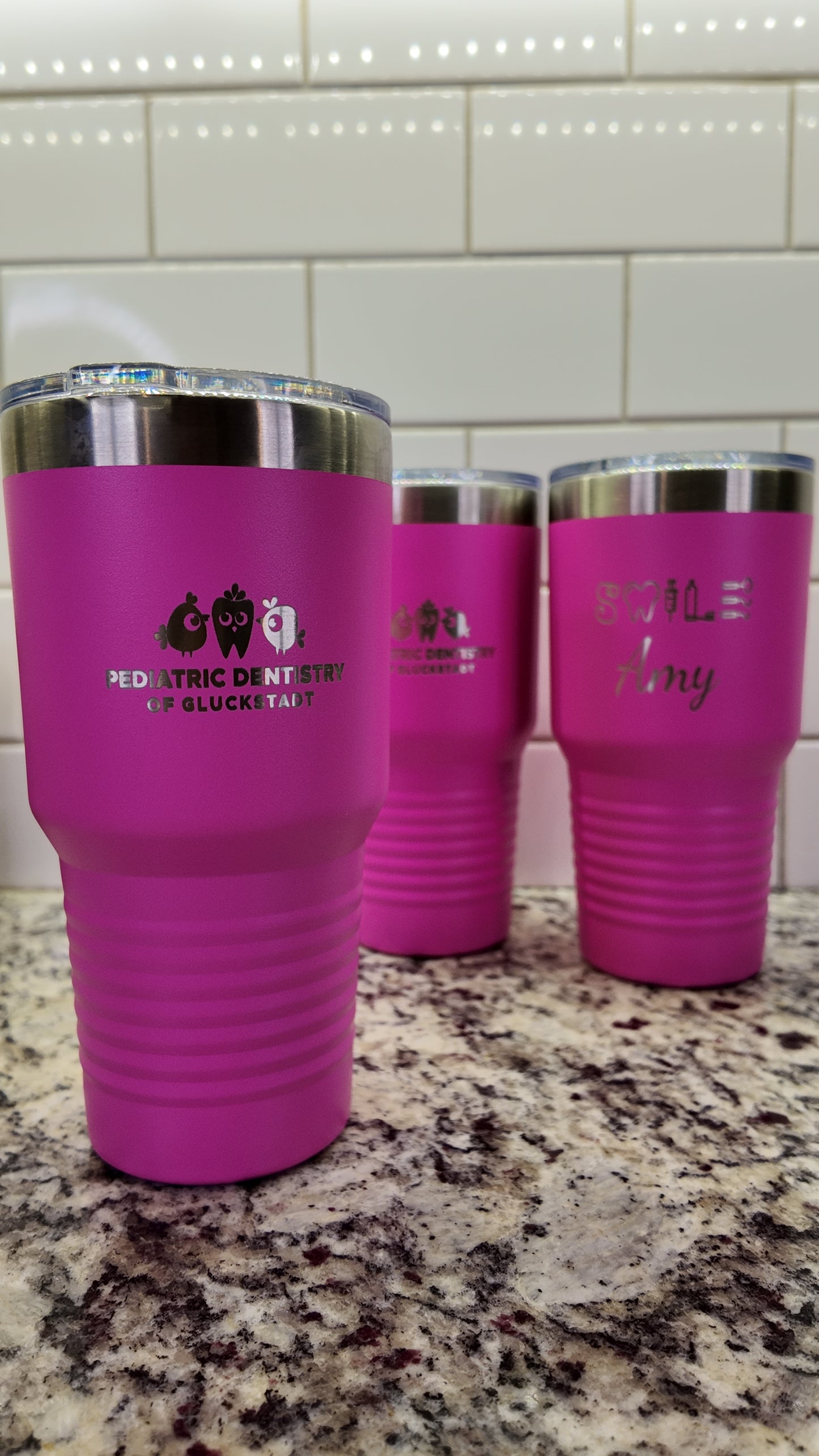 Personalized Initials Engraved Tumbler Stainless Steel 20oz with Lid