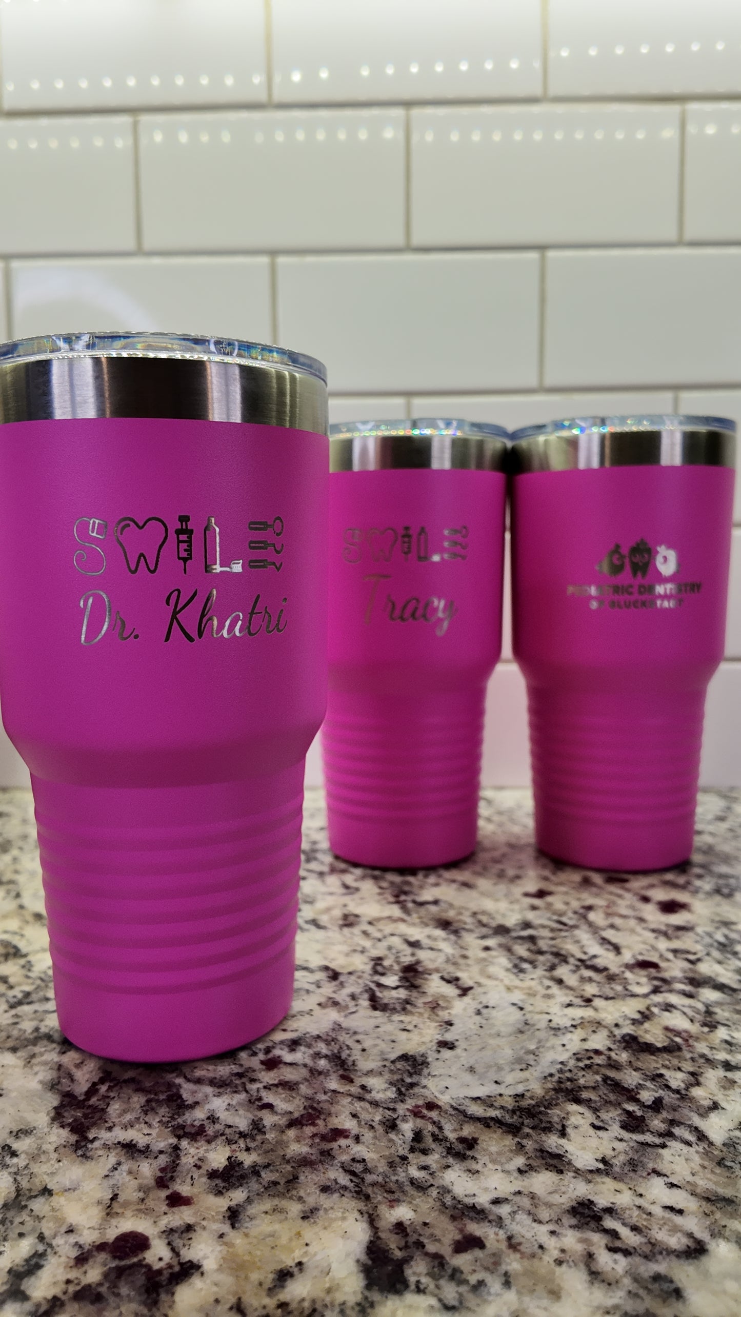 Personalized Initials Engraved Tumbler Stainless Steel 20oz with Lid